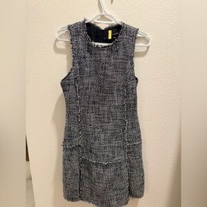 Banana Republic navy and white tweed dress